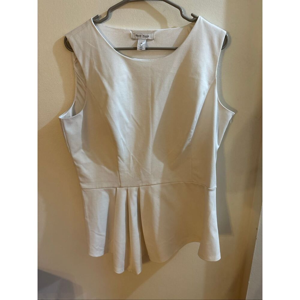 White House Black Market White Sleeveless Blouse